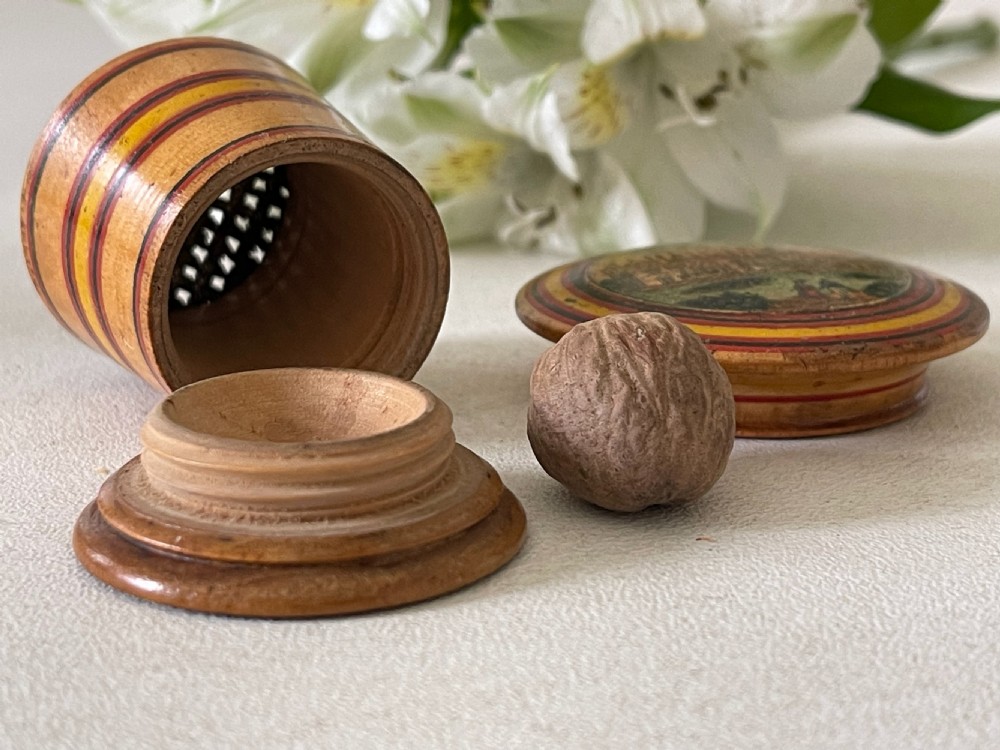 Antique Treen Tunbridge Ware Nutmeg Grater View II