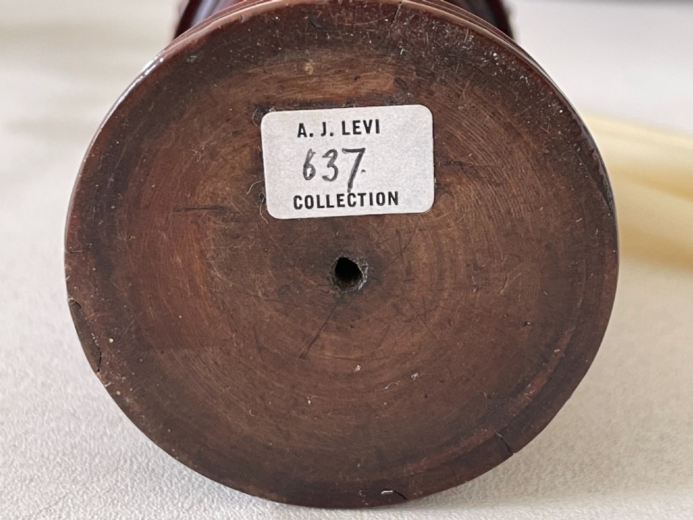 Antique Treen Spill Vase - Levi collection label View IV
