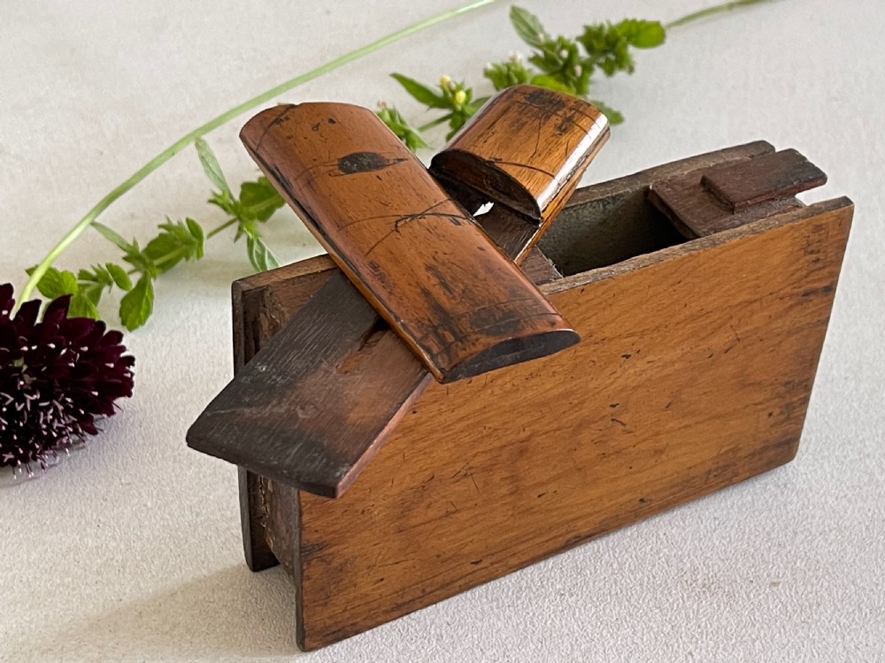 Antique Treen Puzzle  Book Box - money box View III