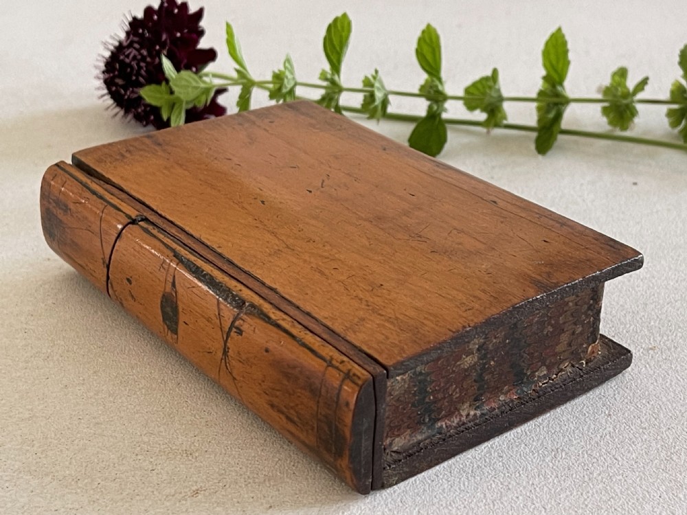 Antique Treen Puzzle  Book Box - money box View IX