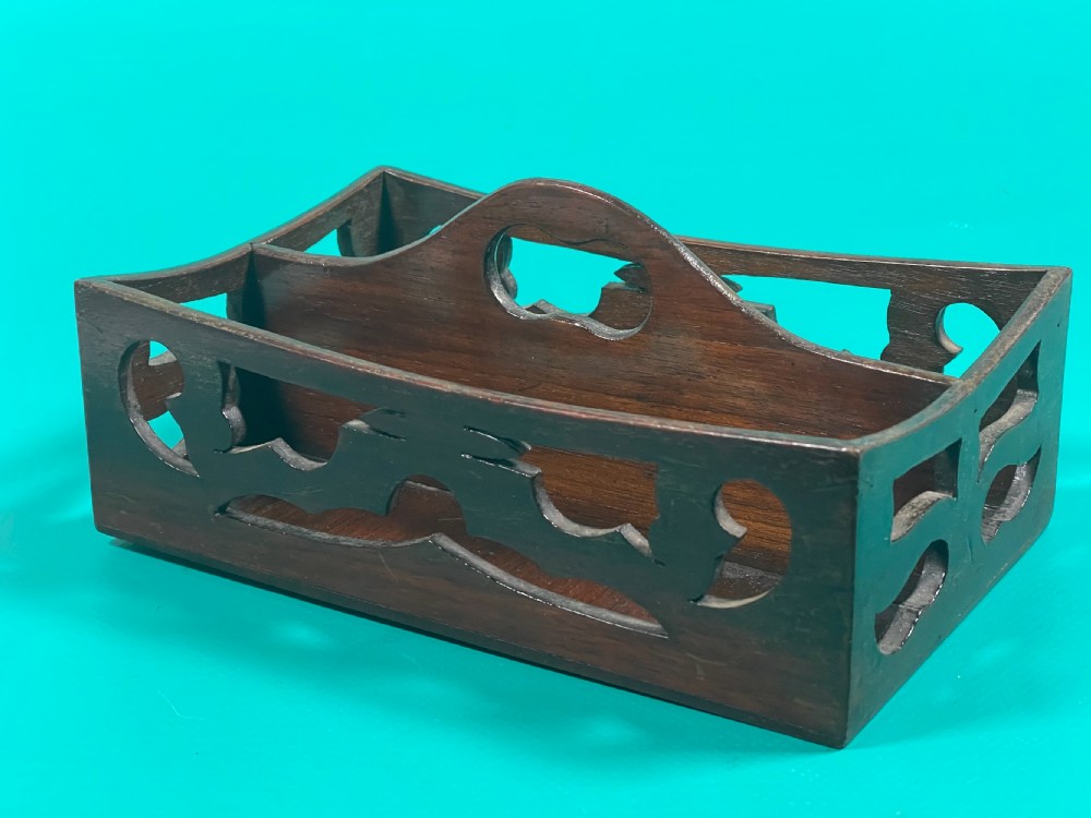 An Antique Rosewood Desk Tidy