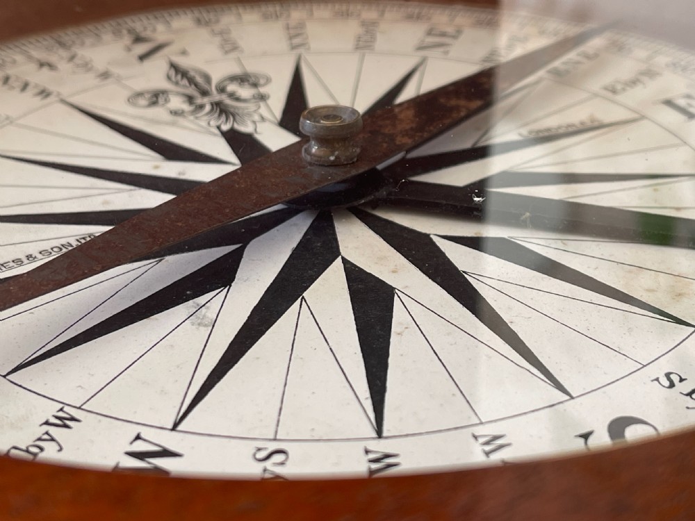 A Large Mahogany Cased Travelling Compass - approx 21cm w View III