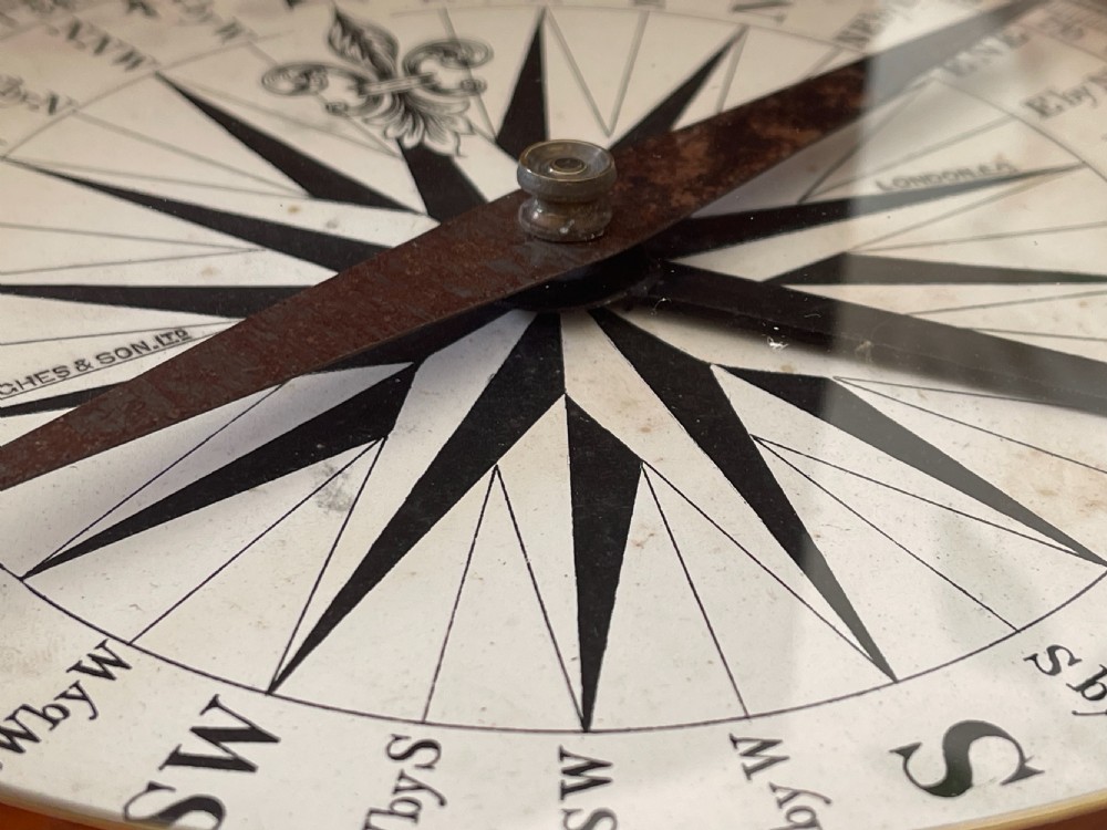 A Large Mahogany Cased Travelling Compass - approx 21cm w View IV
