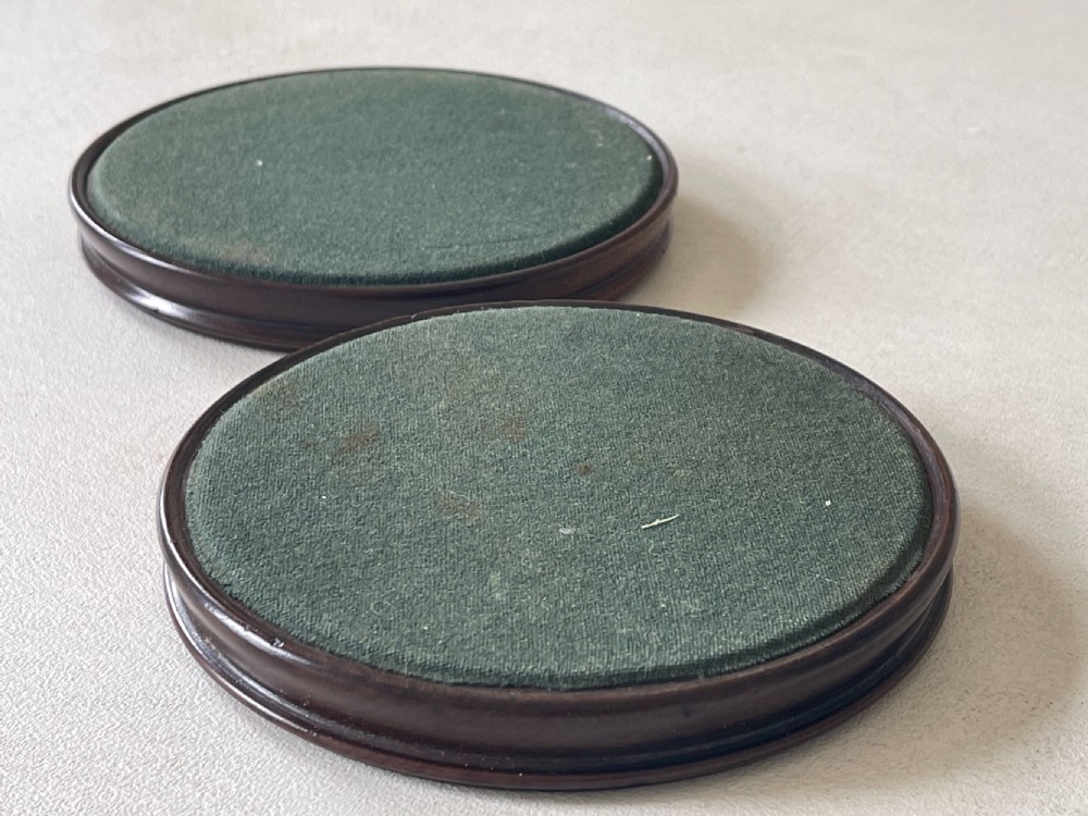 A Pair of Antique Mahogany Wine Coasters View IV