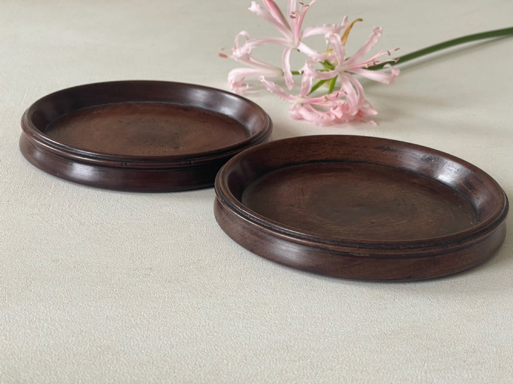 A Pair of Antique Mahogany Wine Coasters View VII