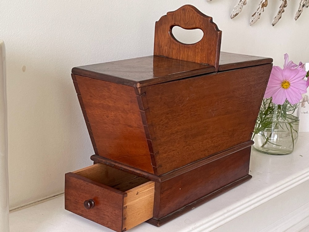 A Small Antique Mahogany Housekeeper's Box View II