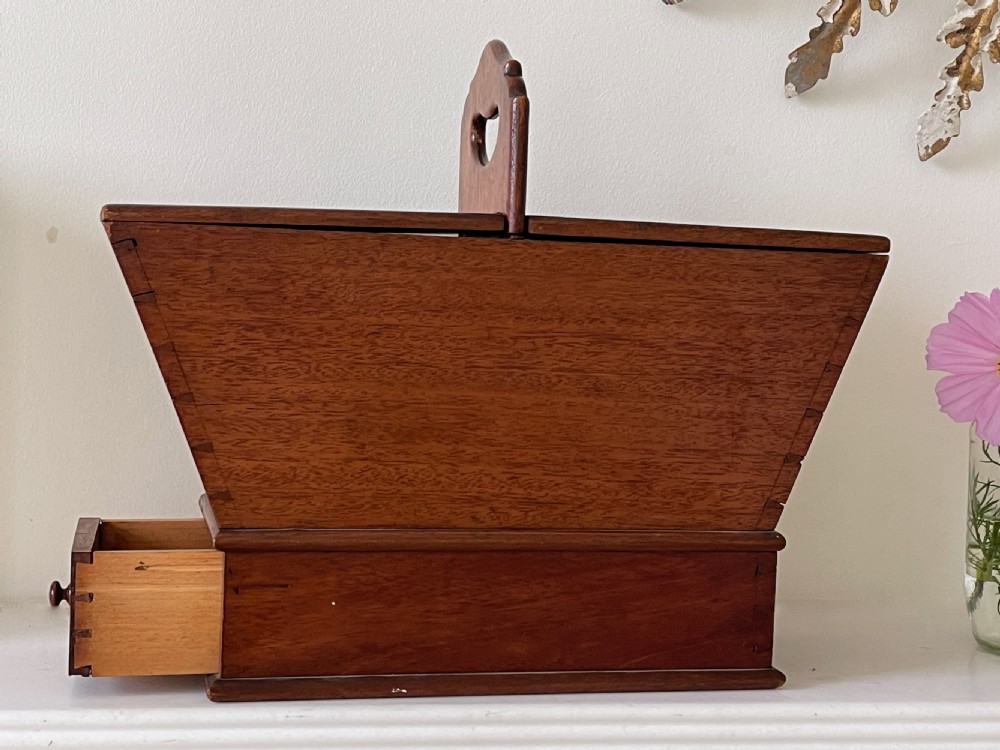 A Small Antique Mahogany Housekeeper's Box View IV