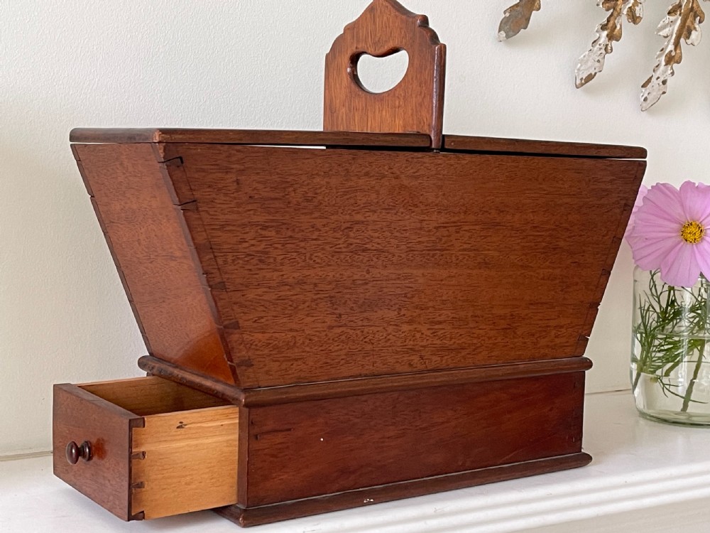 A Small Antique Mahogany Housekeeper's Box View V