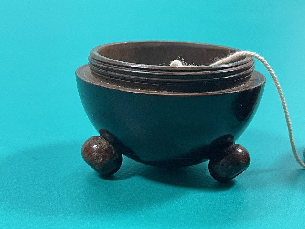 Antique Treen Spherical String Box View V