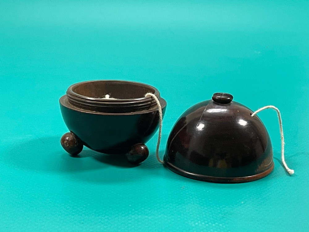 Antique Treen Spherical String Box View VIII