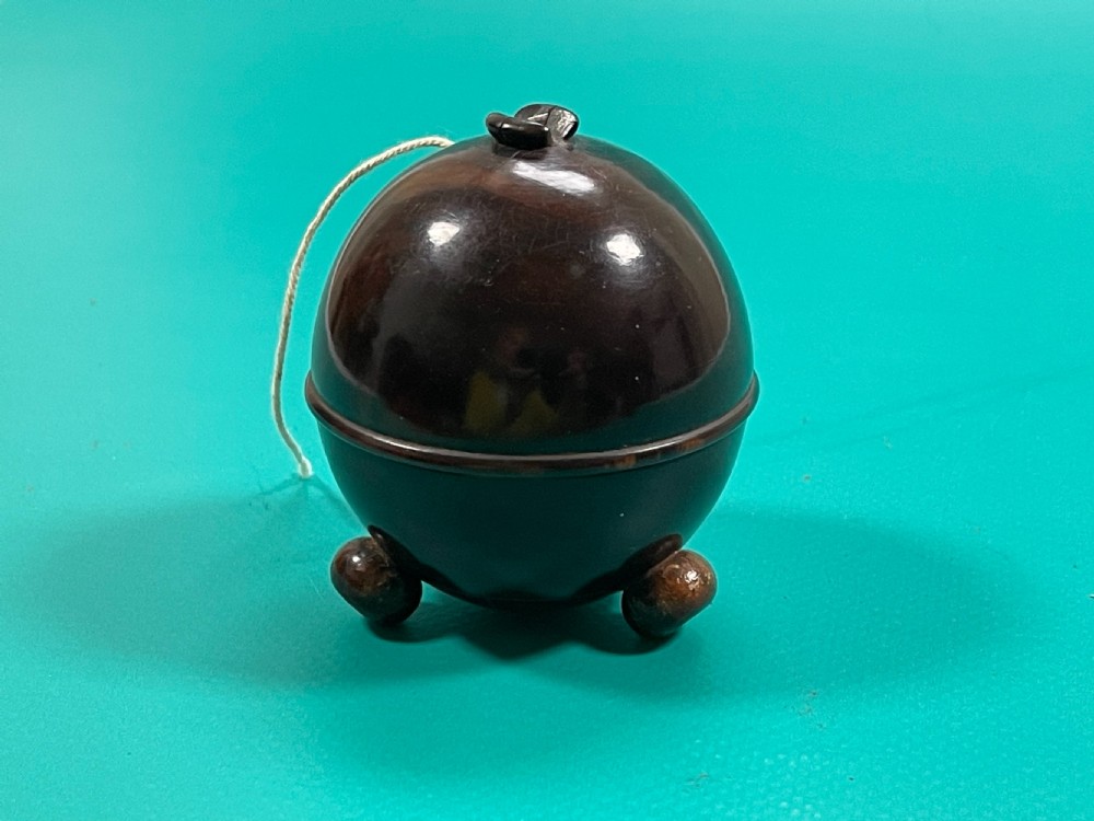 Antique Treen Spherical String Box View XII