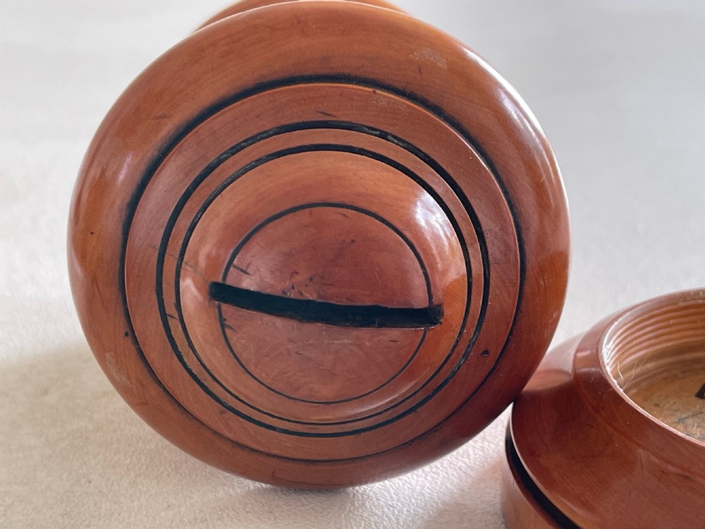 Antique Treen Boxwood Money Box View III