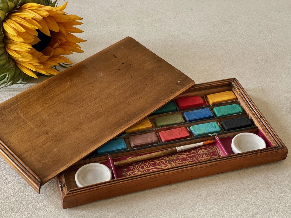 A Small Antique Paint Box - old message on the base View II