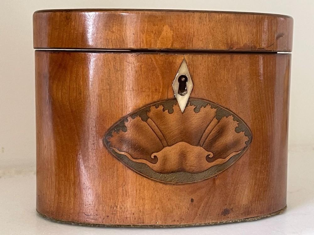 A Georgian Oval Satinwood Tea Caddy View V