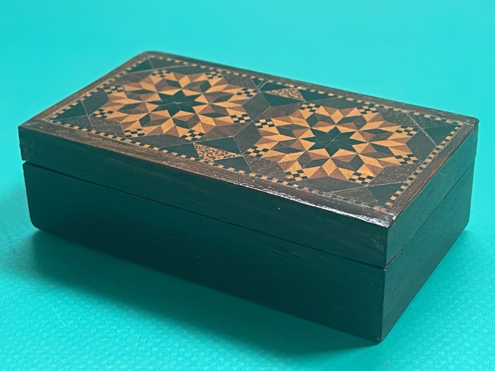 An Antique Tunbridge Ware Box  - for trinkets, stamps etc