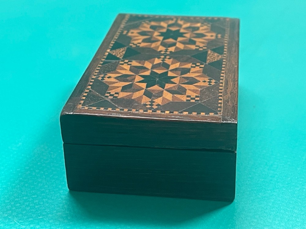 An Antique Tunbridge Ware Box  - for trinkets, stamps etc View II