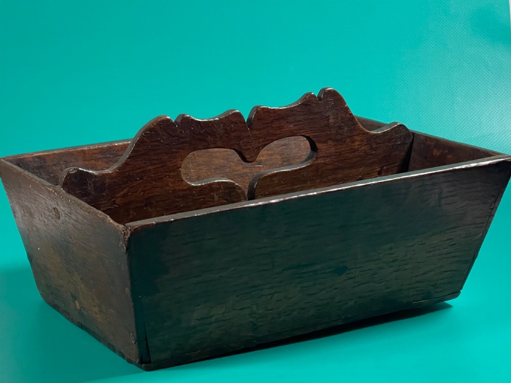 Antique Georgian Country Oak Cutlery Tray