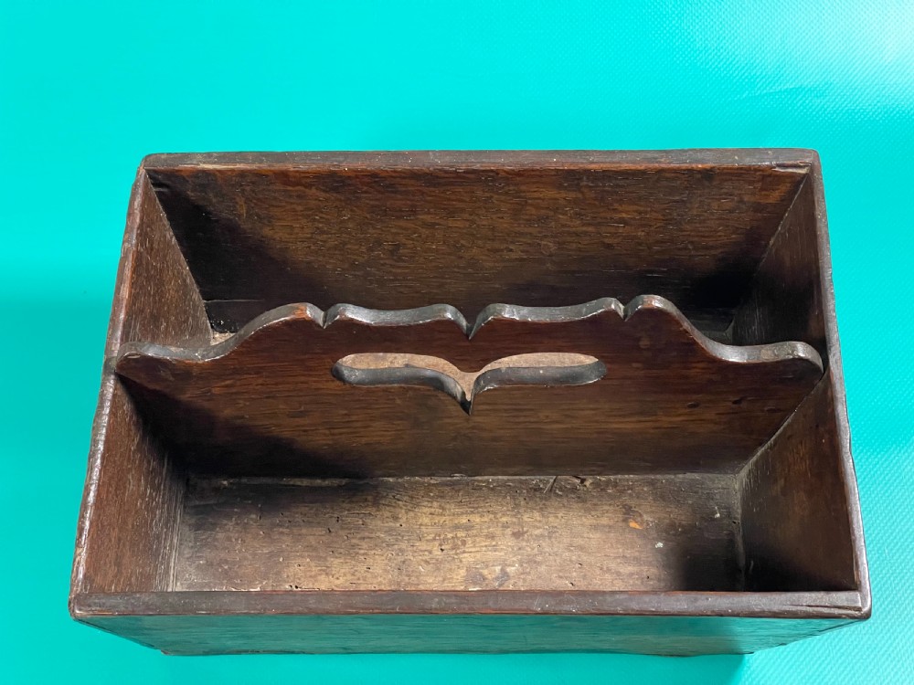 Antique Georgian Country Oak Cutlery Tray View II