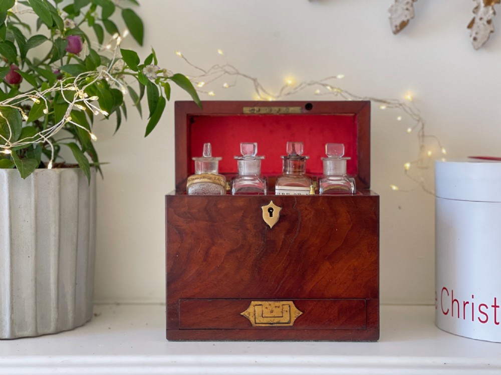 A Small Antique Mahogany Apothecary Box