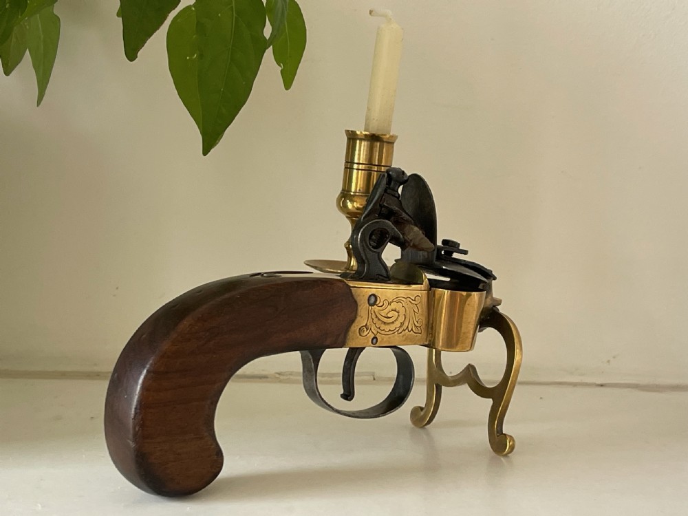Antique Flintlock  Tinder Pistol 