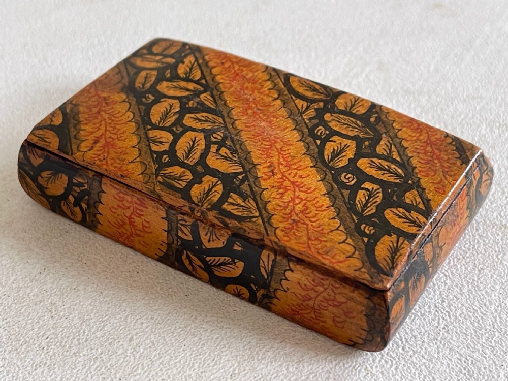 Antique Treen  Scottish Penwork Snuff Box