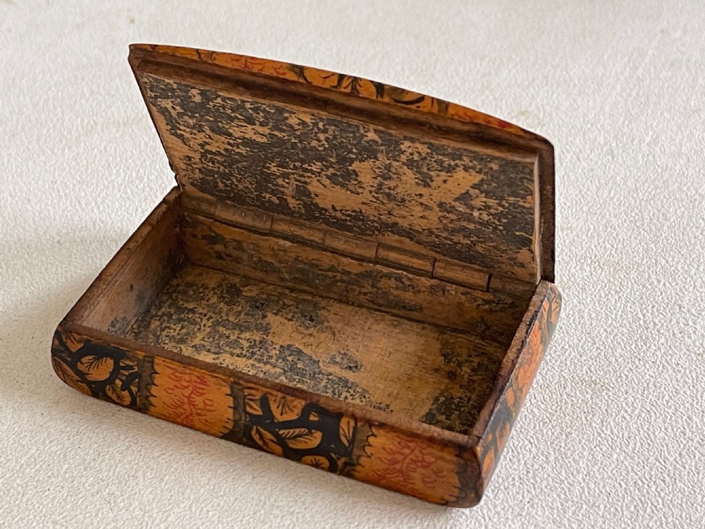 Antique Treen  Scottish Penwork Snuff Box View III