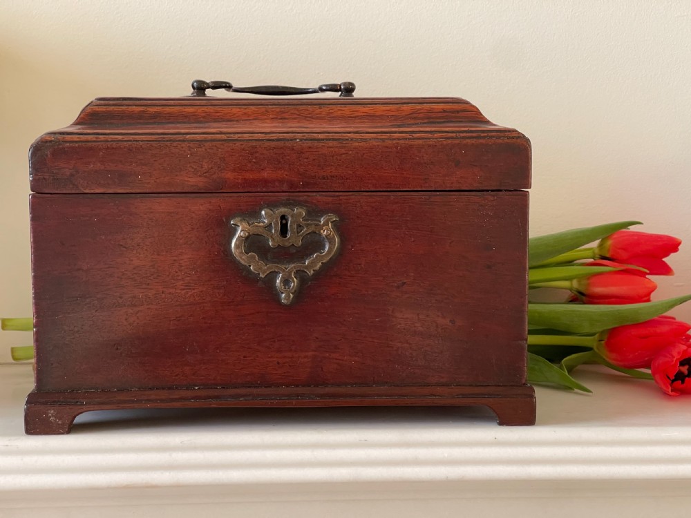 Antique Mahogany Tea Chest - with secret drawer