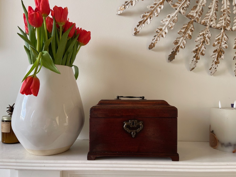 Antique Mahogany Tea Chest - with secret drawer View IV