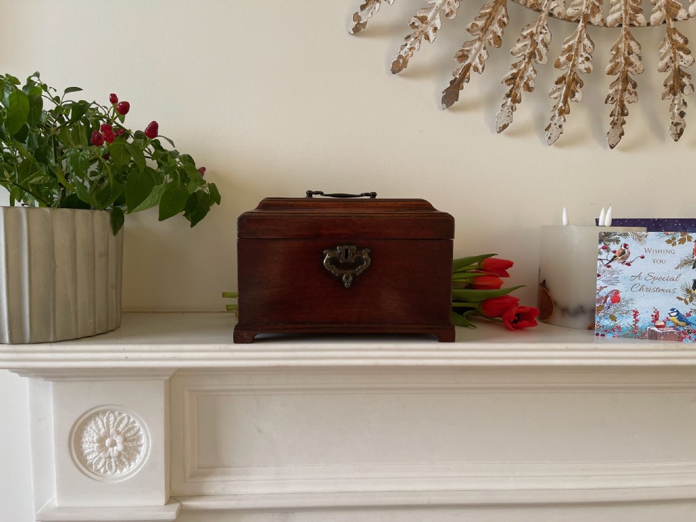 Antique Mahogany Tea Chest - with secret drawer View IX