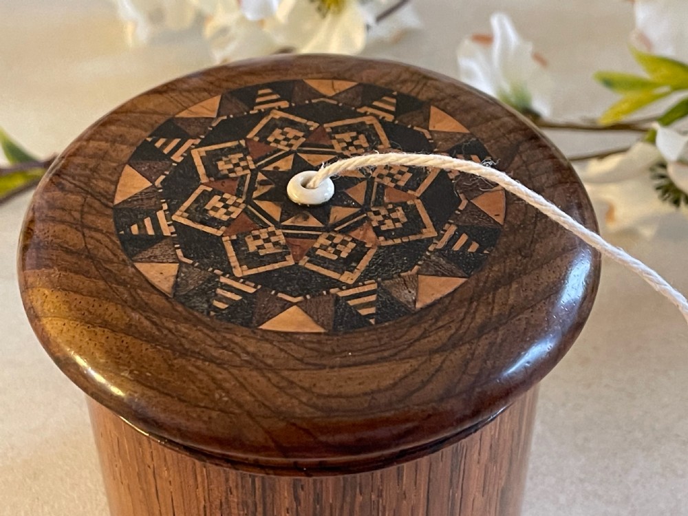 Antique Treen Tunbridge Ware String Box View III