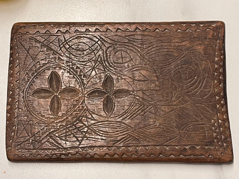 An Antique Treen Lace Folder/Press - double-sided  View II