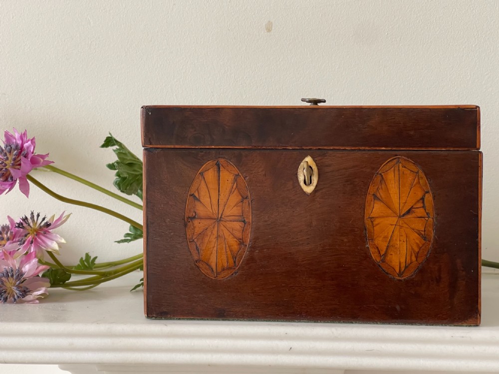 An Antique Georgian Inlaid Tea Caddy View II