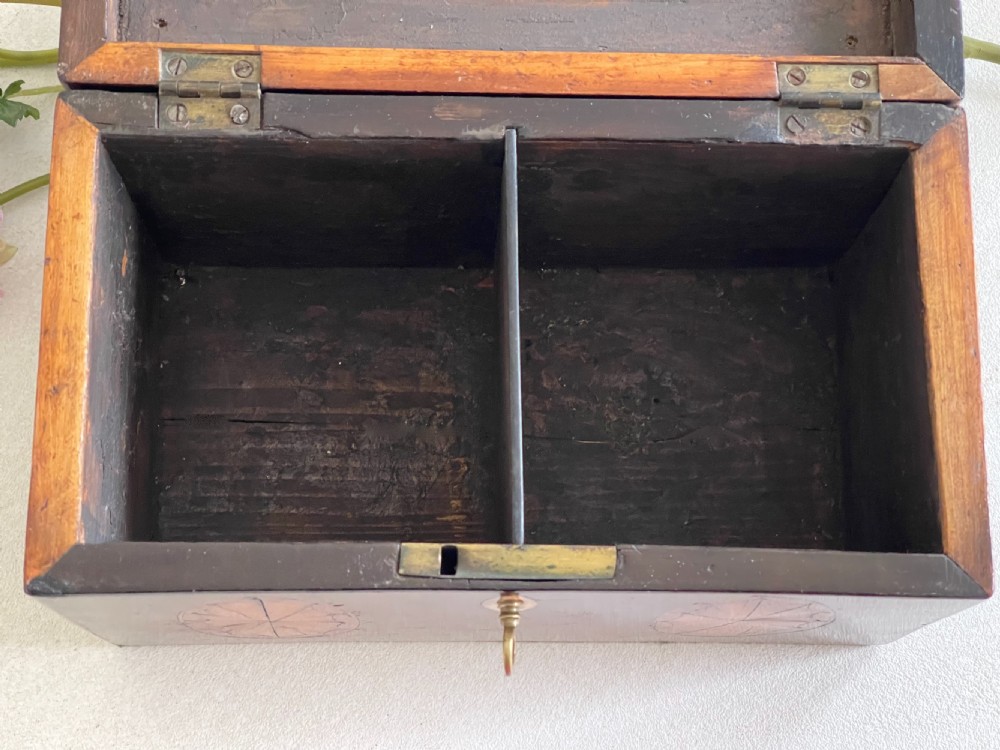 An Antique Georgian Inlaid Tea Caddy View IV