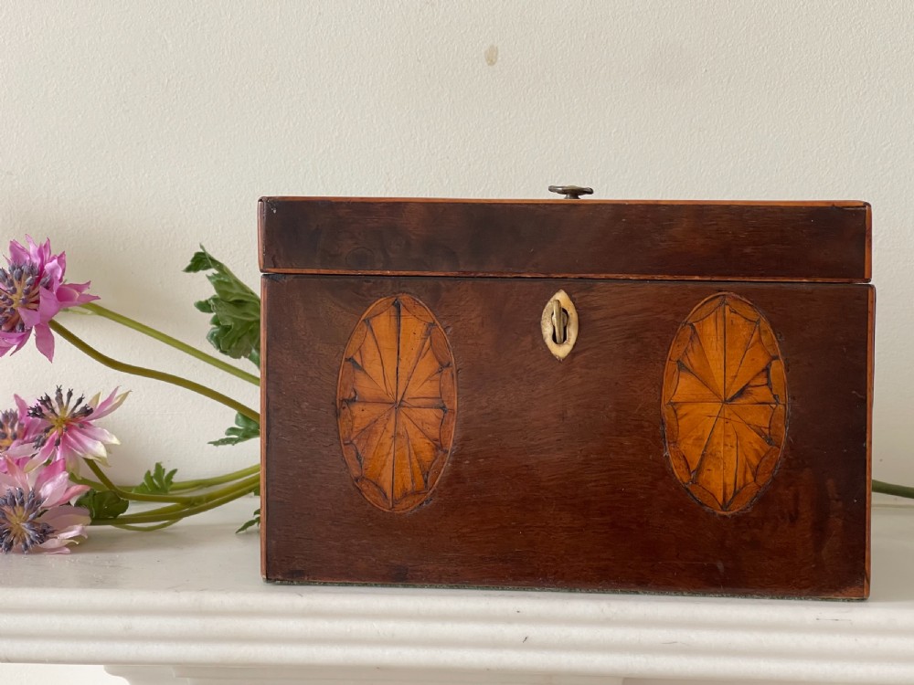An Antique Georgian Inlaid Tea Caddy View V