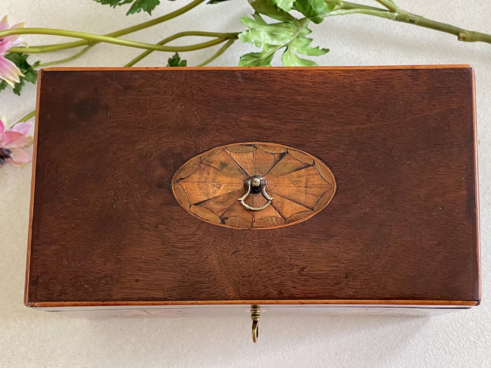 An Antique Georgian Inlaid Tea Caddy View VI