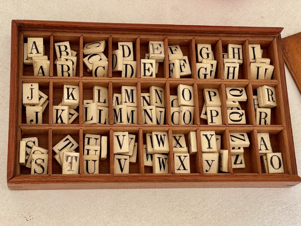 Antique Alphabet Set - with bone letters View IV
