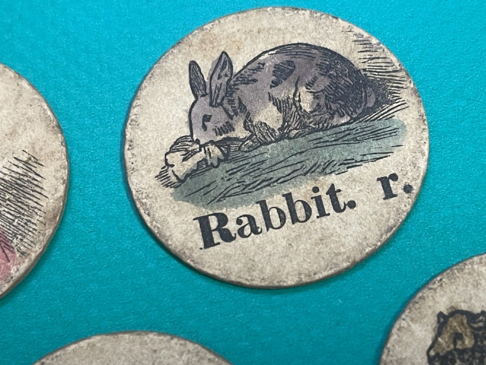 An Antique Regency Alphabet Card Set - original box with label View VI