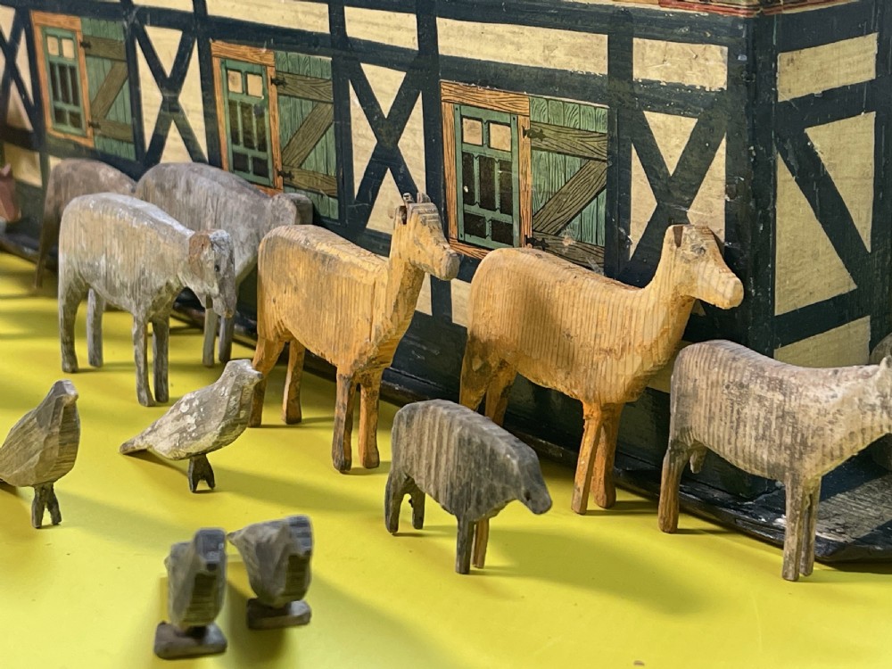 Antique Noahs Ark - with 27 animals, birds and figures View VIII