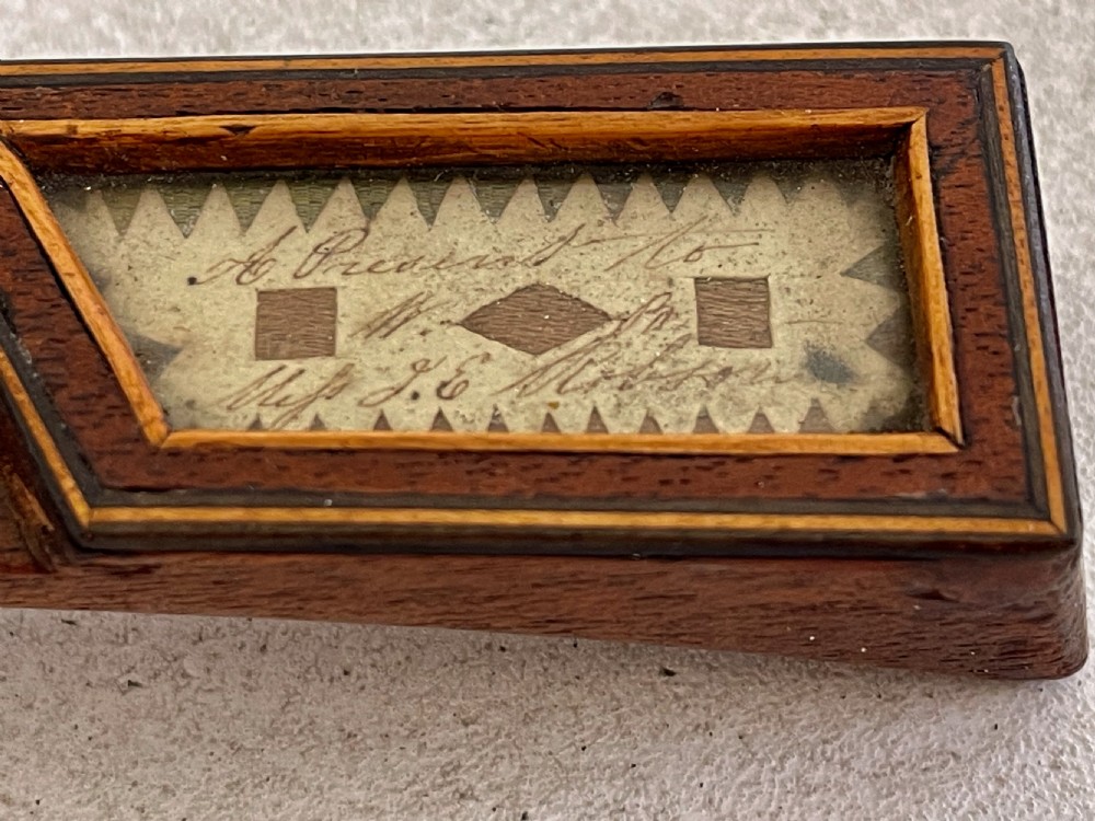 An Antique Treen Durham Knitting Sheath - dated & messages View VI