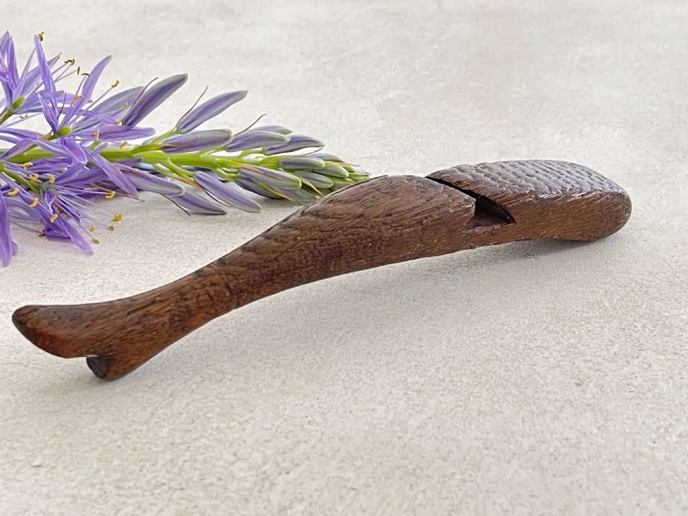 An Antique Treen Ladies Leg Knitting Sheath