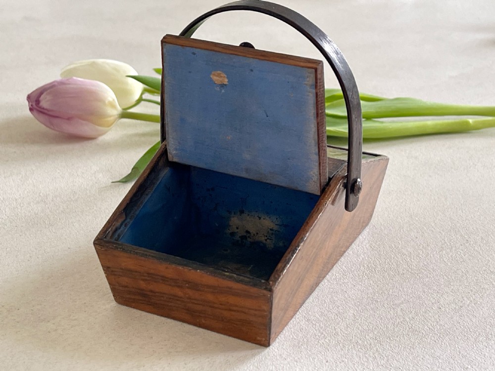 A Small Tunbridge Ware Antique Sewing Pannier Box View II