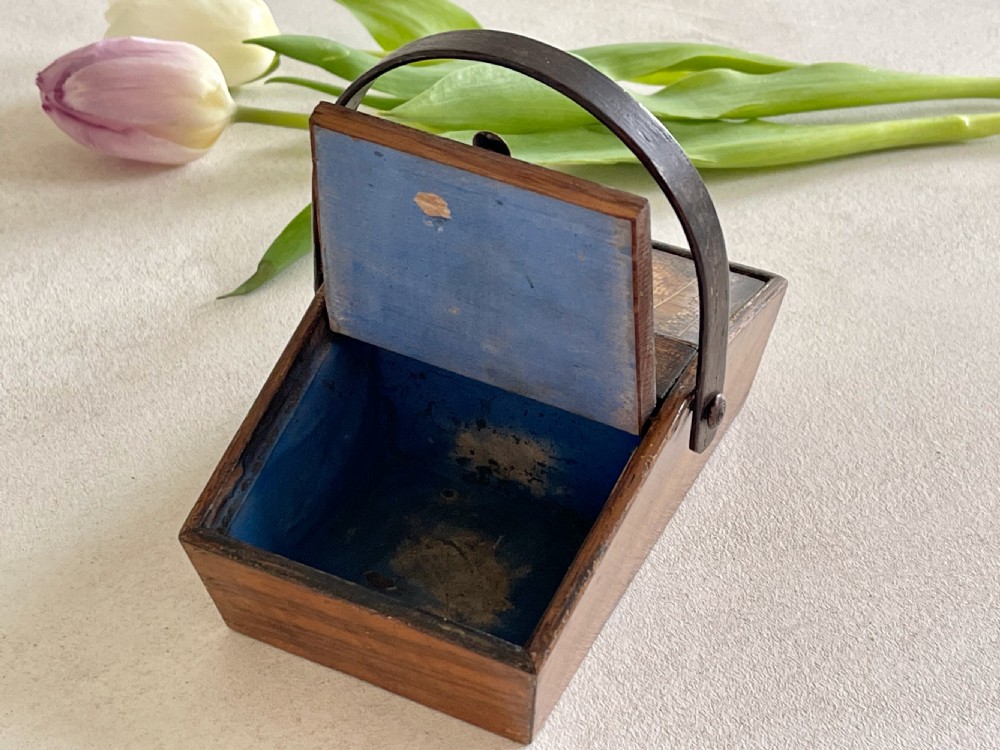 A Small Tunbridge Ware Antique Sewing Pannier Box View III