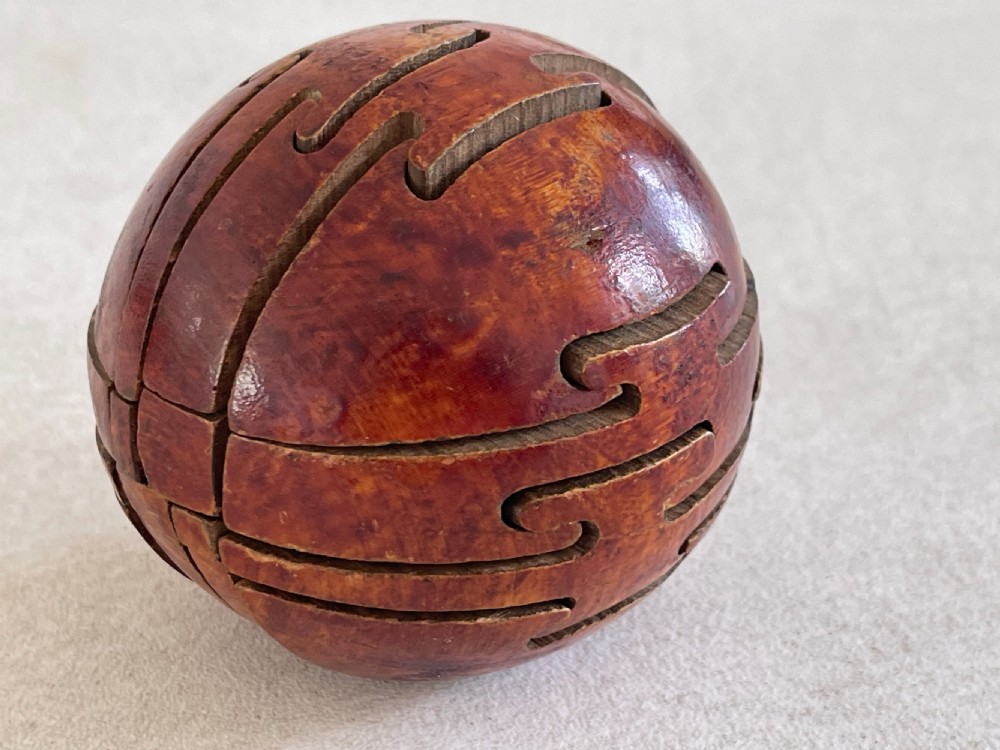 An Antique Treen Puzzle Ball 