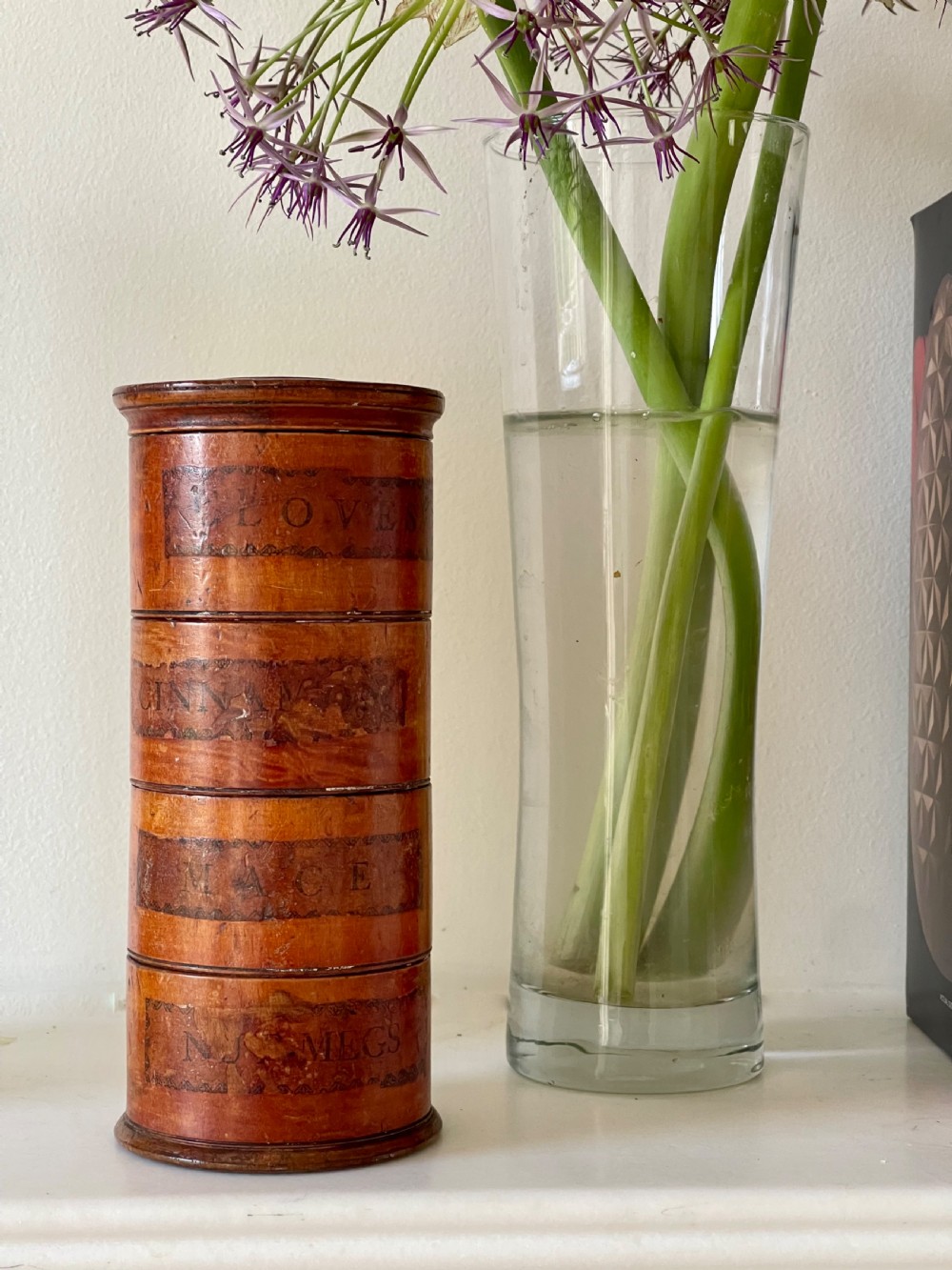 Antique Treen Spice Tower - four tier