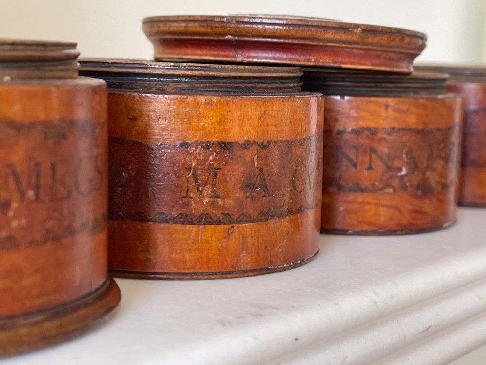 Antique Treen Spice Tower - four tier View II
