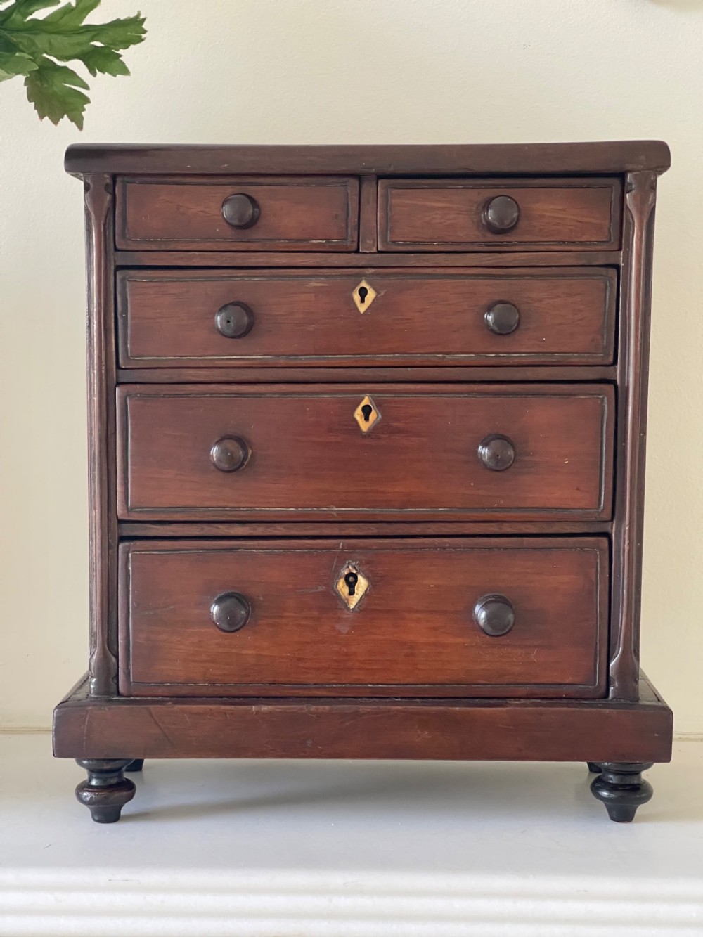 Antique Mini Chest of Drawers- inscription  on the inside of the chest View IV