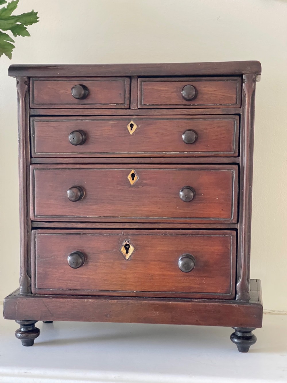 Antique Mini Chest of Drawers- inscription  on the inside of the chest View V