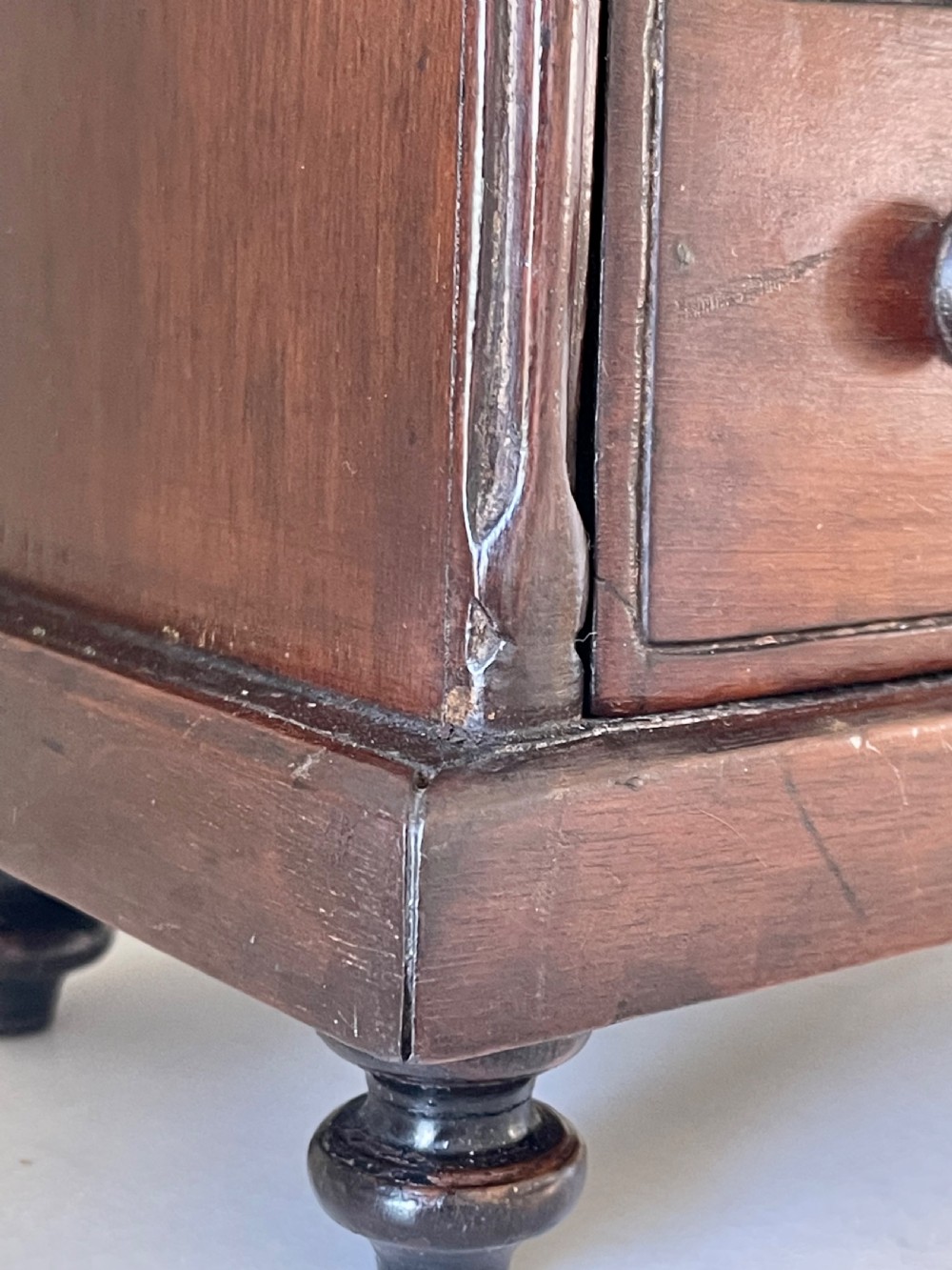 Antique Mini Chest of Drawers- inscription  on the inside of the chest View VI