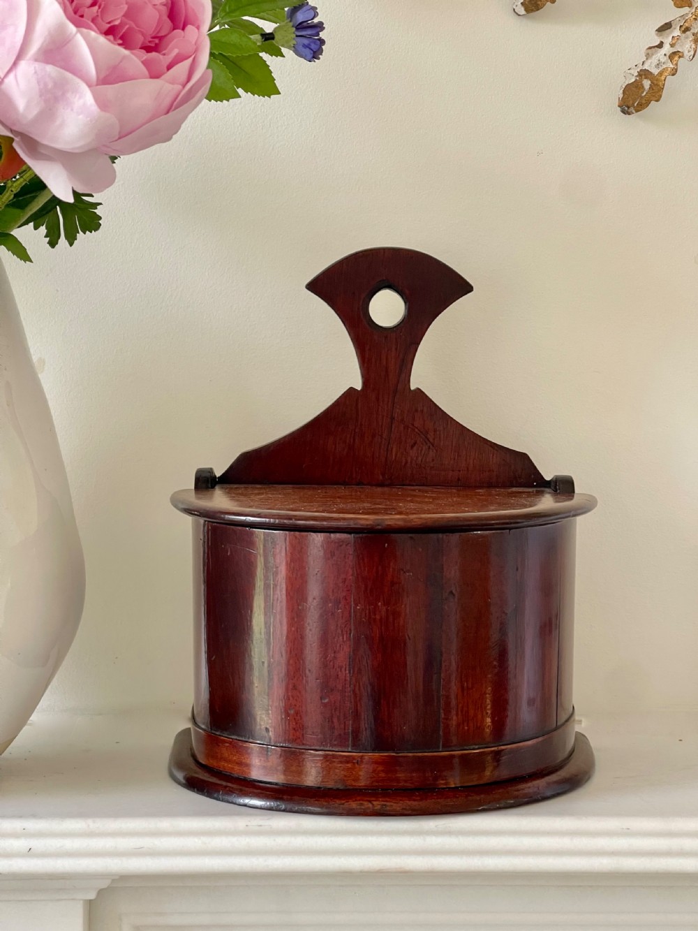 Antique Wall Hanging Box - half moon shape box