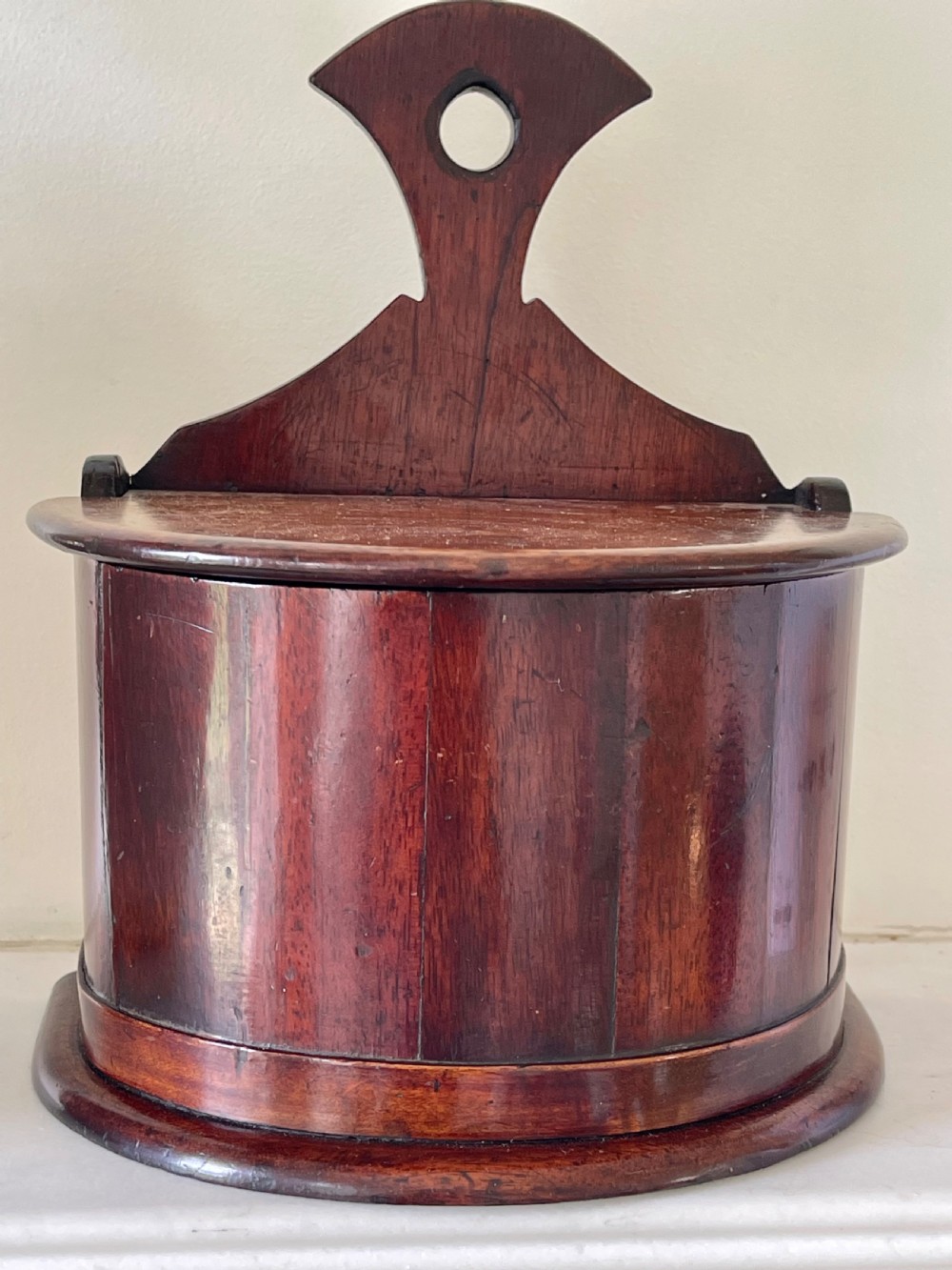 Antique Wall Hanging Box - half moon shape box View II